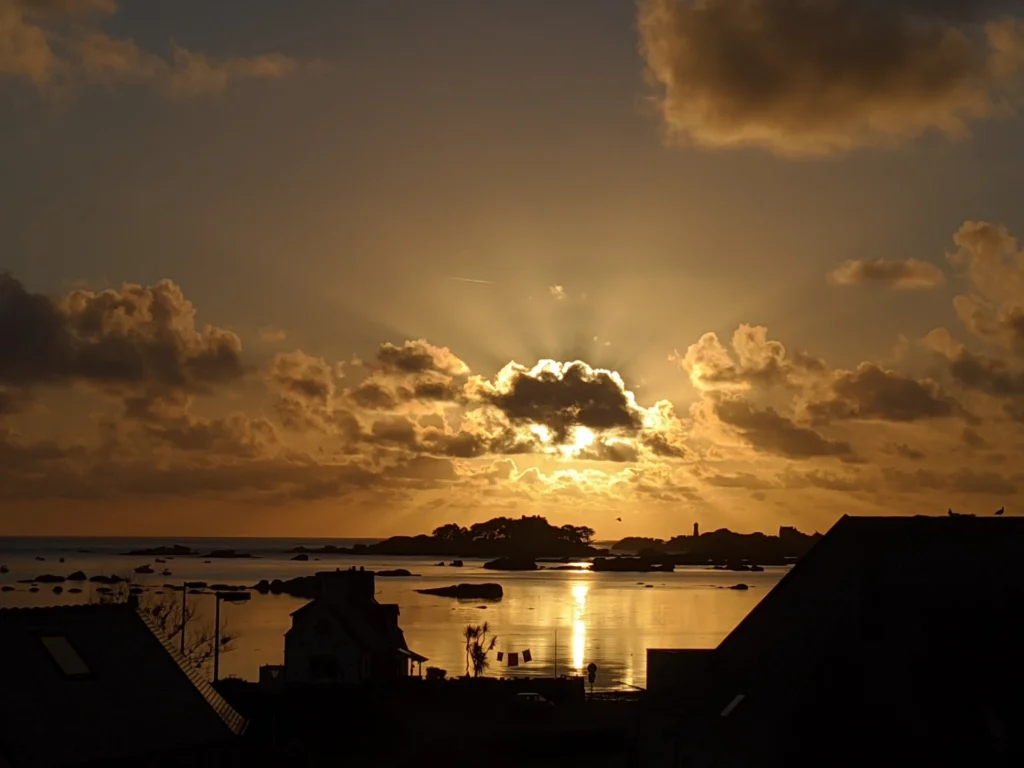 Sunrise over the bay, from the house